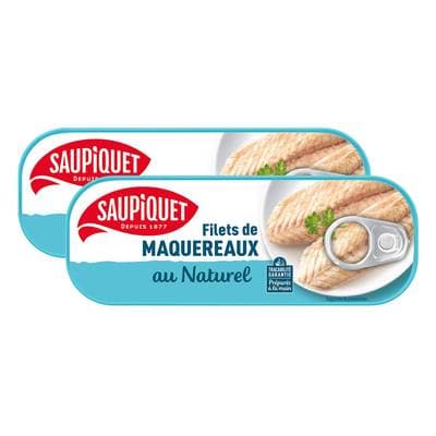 Saupiquet Filets de Maquereaux au Naturel, Lot de 2x95g