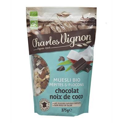3111902100075 - Charles Vignon - Muesli Pépites et Flocons - Chocolat et Noix de coco bio