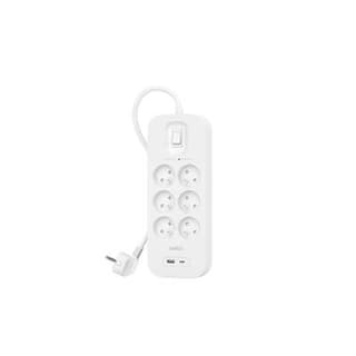 Belkin Multiprise parafoudre 6 prises avec ports USB-C et USB-A, 2 m