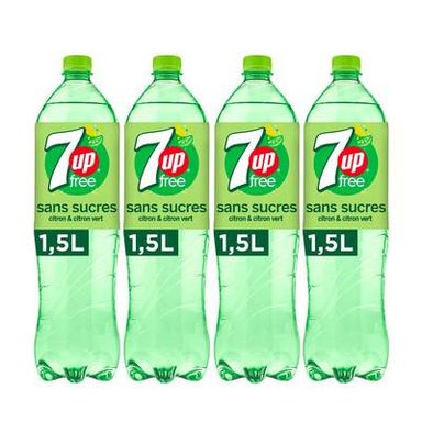 Seven-Up free Boisson gazeuse aromatisée sans sucre, Lot de 4x1,5L