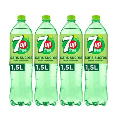 Seven-Up free Boisson gazeuse aromatisée sans sucre, Lot de 4x1,5L