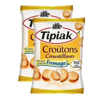 Tipiak Croûtons croustillants goût fromage, Lot de 2x90g