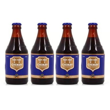 Chimay bleue Bière Trappiste ambrée 9°, Lot de 4x33cl