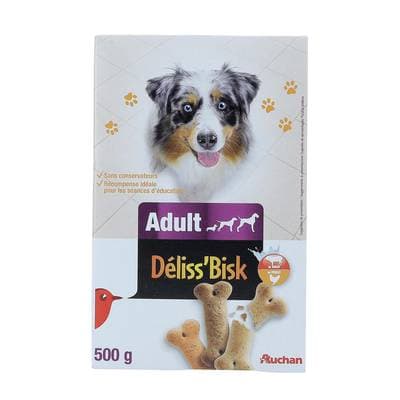 Auchan Friandises Récompense Régal'bisk pour chien adulte moyen et grand, 500g