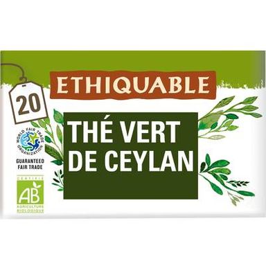 Ethiquable - Commerce Equitable Thé vert Bio du Vietnam - 20 sachets, 36g
