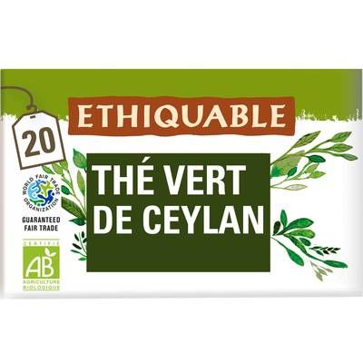 Ethiquable - Commerce Equitable Thé vert Bio du Vietnam - 20 sachets, 36g