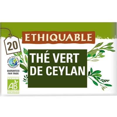 Ethiquable - Commerce Equitable Thé vert Bio du Vietnam - 20 sachets, 36g