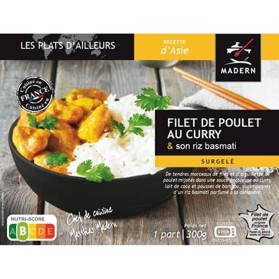 Madern Poulet au curry et son riz Basmati, 300g