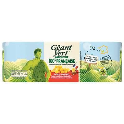Géant Vert Maïs extra croquant en conserve, 3x140g