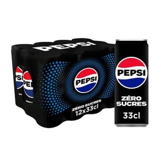 Pepsi Soda cola zéro sucres, 12x33cl