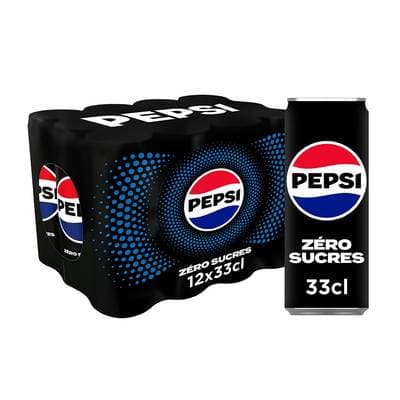 Pepsi Soda cola zéro sucres, 12x33cl