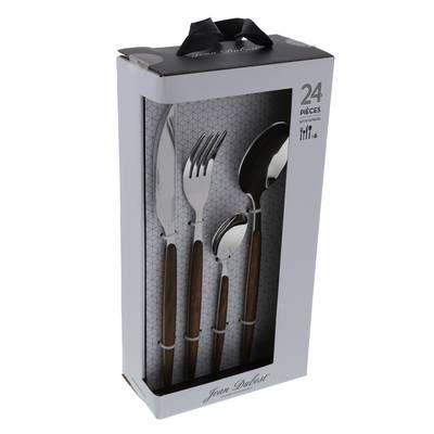 Jean Dubost Ménagère 24 pièces façon bois, 24 pièces