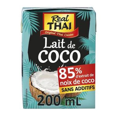 Real Thai Lait de Coco UHT 85% d'extrait de noix de coco, 20cl