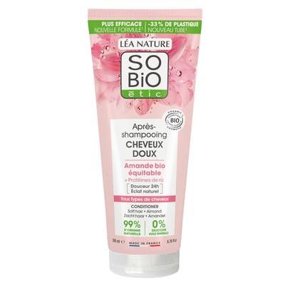 SO'BIO ETIC Après-shampooing cheveux doux, Amande bio & Protéines de riz, 200ml