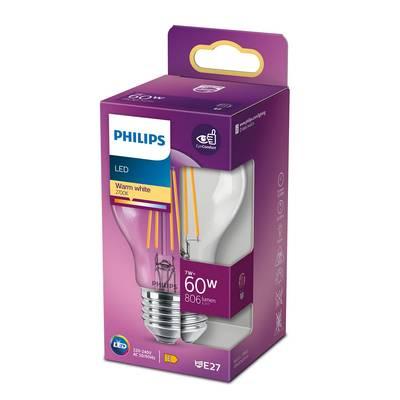 8718699777579 - Philips - Ampoule E27- 7W LED Classique Transparente Blanc Chaud