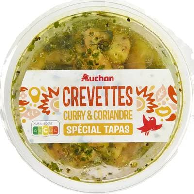 Auchan Crevettes Curry & Coriandre, 100g