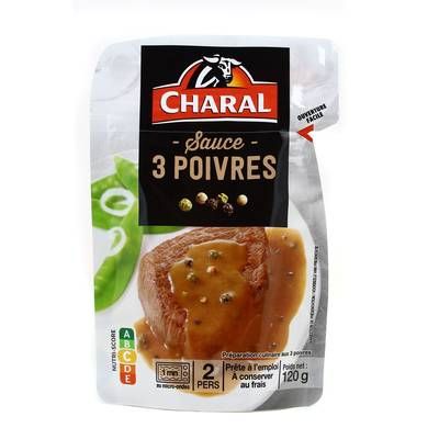 Charal Sauce aux Trois Poivres- poivre noir, vert et blanc, 120g