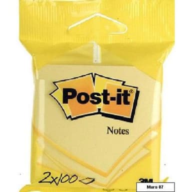 Post-it Blocs-notes 100 feuilles jaunes, 2 x 100 feuilles