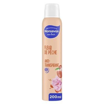 Monsavon Déodorant spray Anti-transpirant Fleur de pêche, 200ml