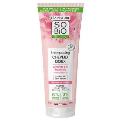 SO'BIO ETIC Shampooing cheveux doux, Amande bio & Protéines de riz, 250ml