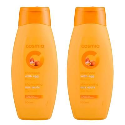 COSMIA Shampooing aux oeufs tous types de cheveux, Lot de 2x500ml