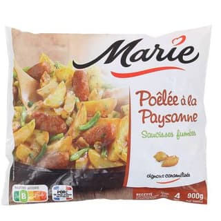 Marie Poêlée à la paysanne- Saucisses fumées avec des oignons caramélisés, 900g