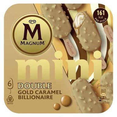 Magnum Mini Bâtonnets glacés Double Caramel, 6 bâtonnets - 282g