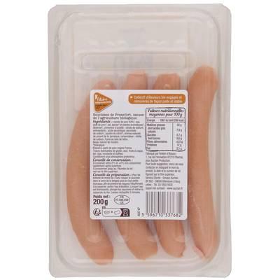 3596710337682 - Auchan BIO - Saucisses de Francfort Bio