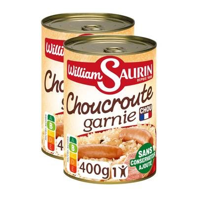 William Saurin Choucroute Garnie, Lot de 2x400g