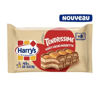 Harrys Gateau Moelleux Noisettes et Cacao Tendrissime, 8 gâteaux - 264g