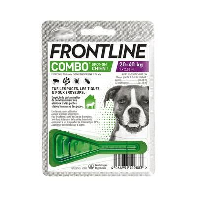Frontline Pipette anti-tiques et anti-puces Combo Spot On pour chien moyen, 1 pièce
