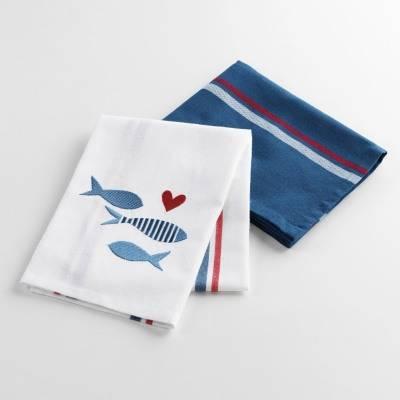 3700273243483 - Douceur D Interieur - 2 Torchons ESPRIT MARIN