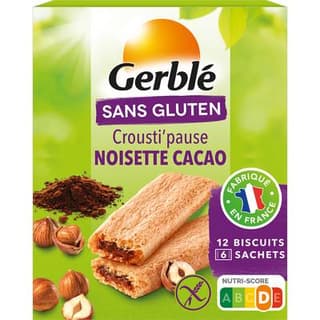 Gerblé Sans Gluten 10 Crousti'pause Crèpes fourrées Cacao Noisette Sans gluten, 125g