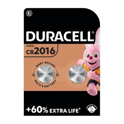 Duracell 2 Piles bouton Lithium CR 2016, 2 piles