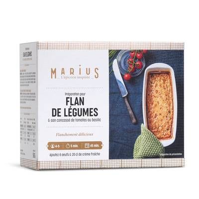 Marius, L'Épicerie Inspirée Flan de légumes et son concassé de tomates au basilic - Préparation pour 4/5 personnes, 560g