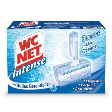 WC net Bloc WC intense aux huiles essentielles fraîcheur océane, 3 blocs