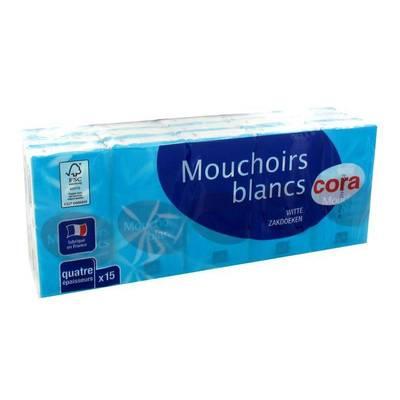 3257984858784 - Cora - Mouchoirs blancs en étui