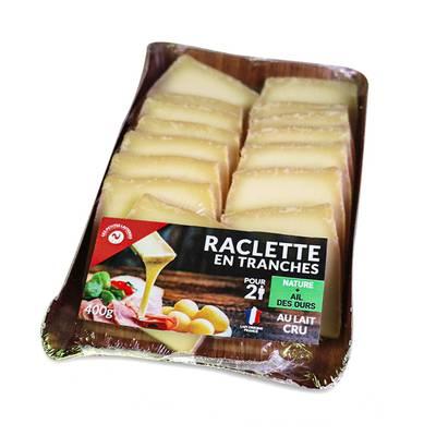 3760007481185 - Les Petites Laiteries - Raclette Nature et Ail des Ours - Lait de vache cru