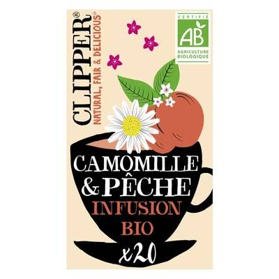 Clipper Infusion Camomille Pêche bio - 20 sachets, 30g