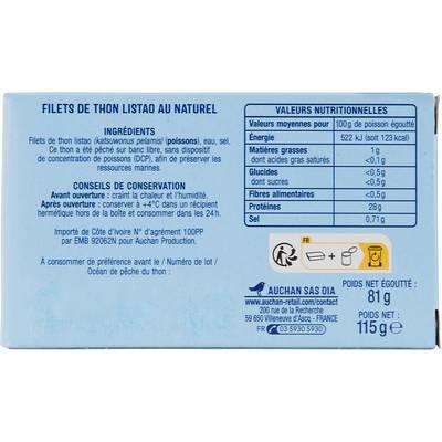 3596710356485 - Auchan - Filets de thon au naturel