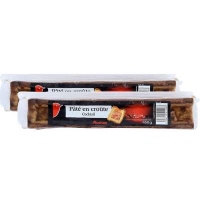 Auchan Pâté en Croûte Cocktail, Lot de 2x450g