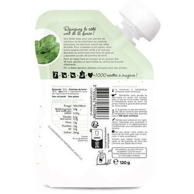 3760262840086 - Popote - Epinards Bio Gourde Bébé Dès 4/6 mois