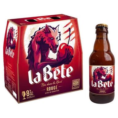 La Bête Bière aromatisée fruits rouges 8°, 6x25cl
