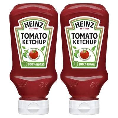 Heinz Tomato Ketchup en Flacon Souple Squeeze Top Down, Lot de 2x250g