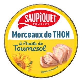 Saupiquet Morceaux de Thon à l'Huile de Tournesol en conserve, 112g