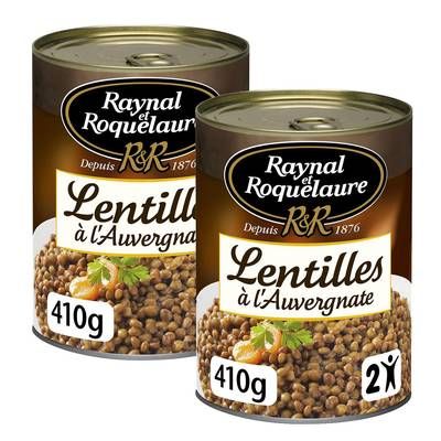 Raynal et Roquelaure Lentilles Cuisinées à l'Auvergnate, Lot de 2x410g