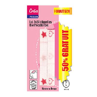 3040693601587 - Crea Pecam - Lot 48 étiquettes thermocollantes filles