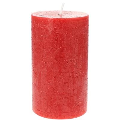 Ambiances Devineau Bougie cylindrique rustique coloré rouge or 70H120, 1 bougie