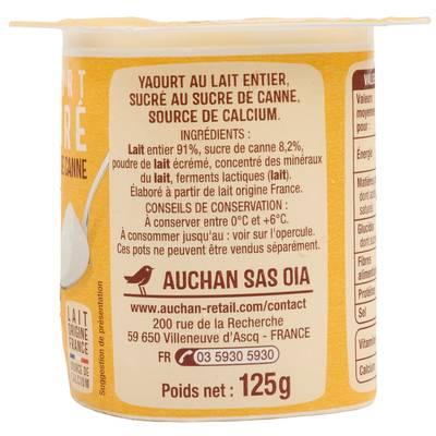 3596710540488 - Auchan - Yaourt nature au sucre de canne