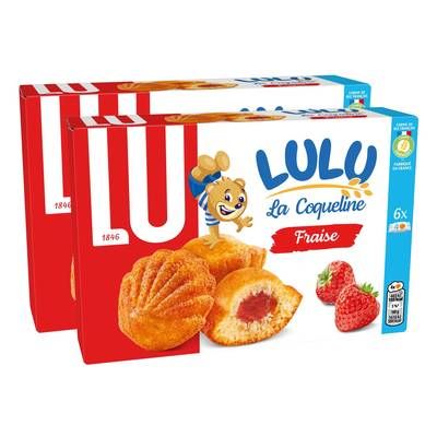 Lu Coquelines Fraise 3 chatons, Lot de 2x165g